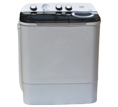 Mika Washing Machine, 7kg, Semi Automatic, Twin Tub, White & Grey - MWSTT2207
