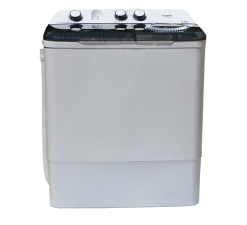 Mika Washing Machine, 8kg, Semi Automatic, Twin Tub, White & Grey - MWSTT2208