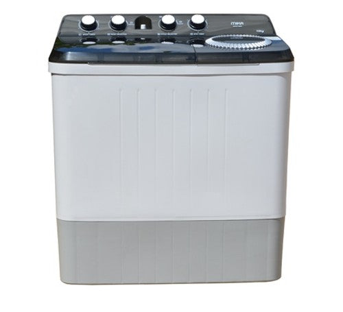 Mika Washing Machine, 10kg, Semi Automatic, Twin Tub, White & Grey - MWSTT2210