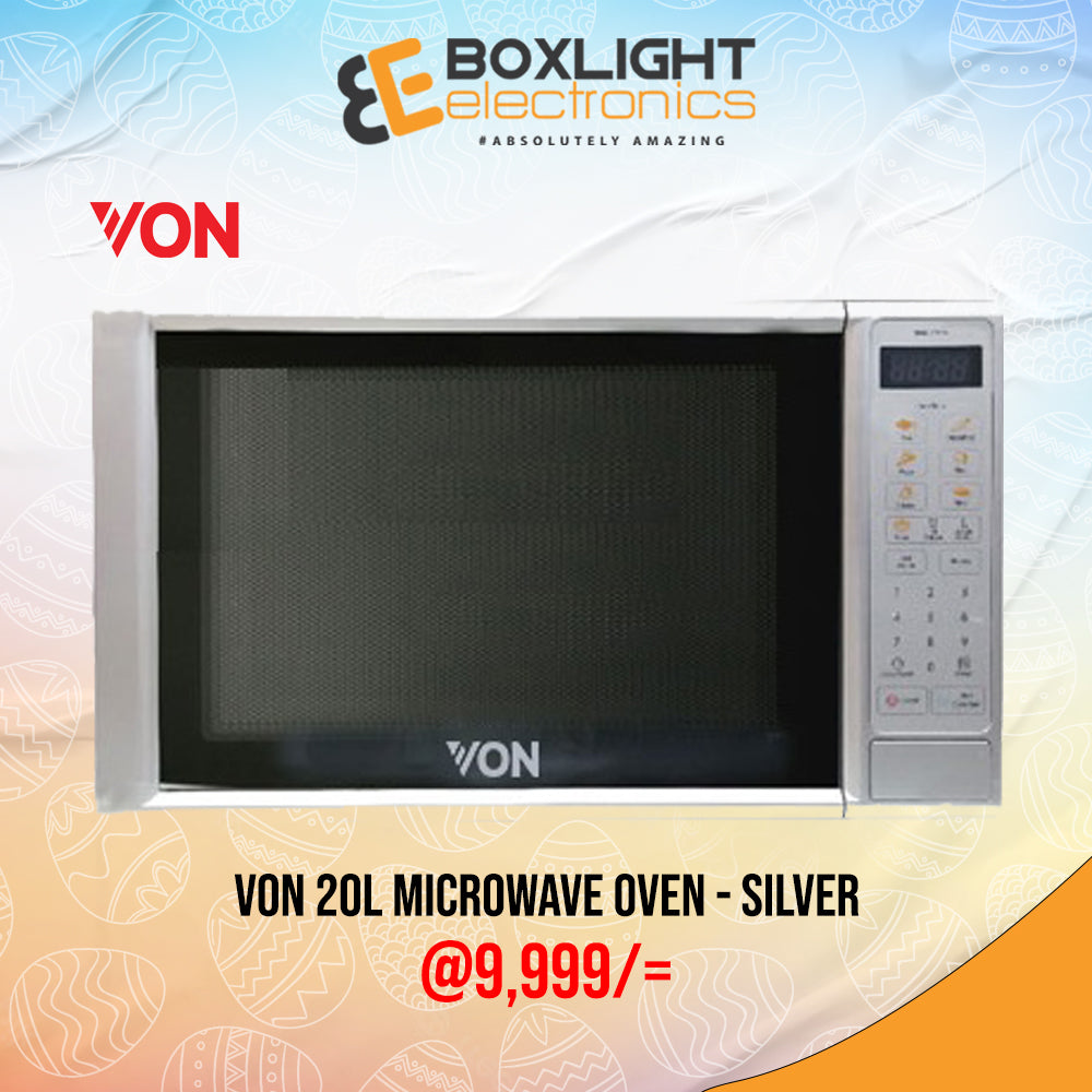 VON HMS-210DS/VAMS-20DGS Microwave Oven Solo. 20L, Mirror, Digital - Silver