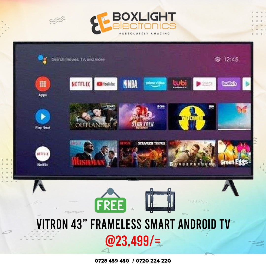 Vitron 43” Smart Android Frameless Full HD TV + Free wall bracket