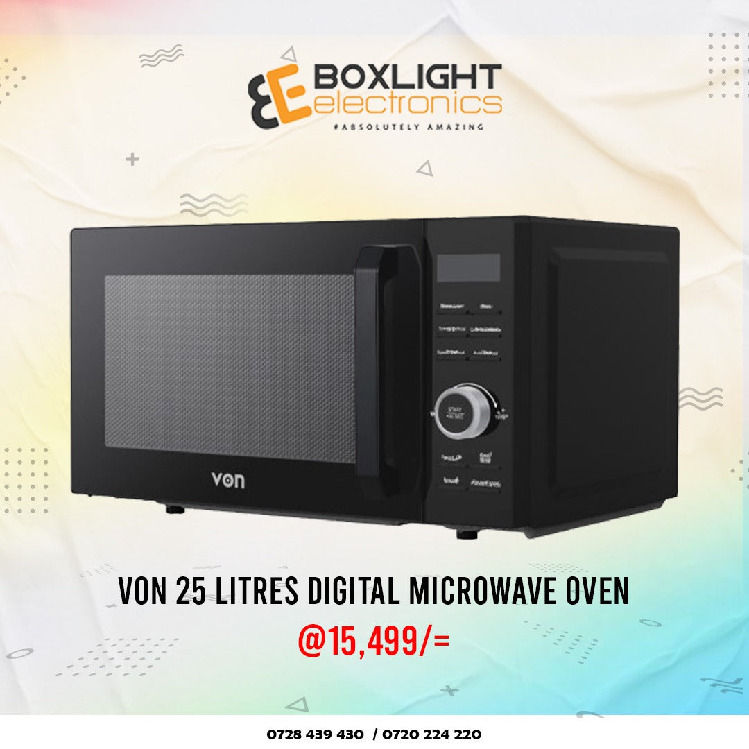 Von VAMS-25DGK Digital Microwave Oven Solo 25L – Black