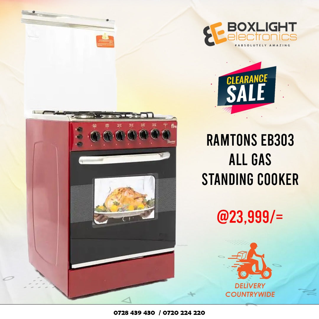 RAMTONS 4 GAS 55X55 DARK RED COOKER - EB/303