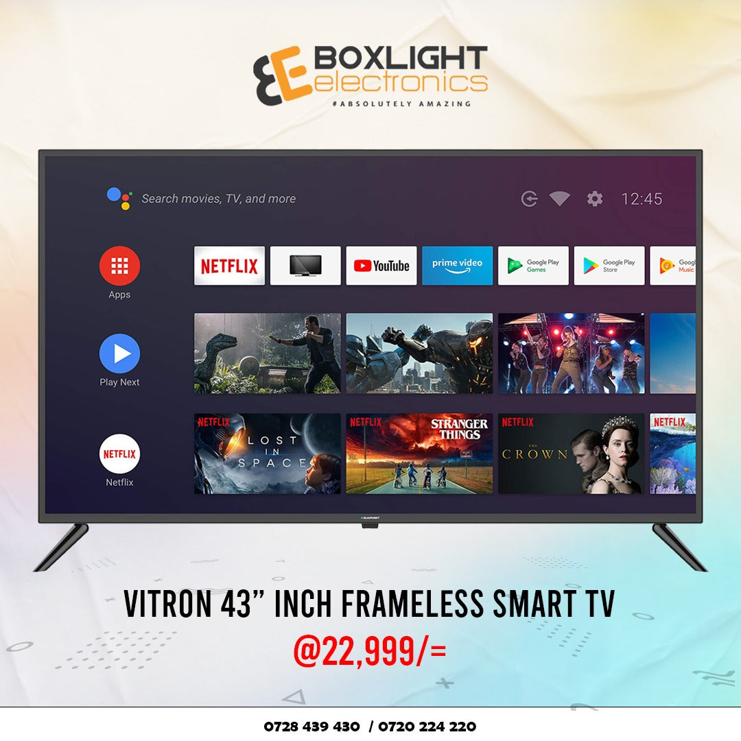 Vitron 43" Frameless Smart Android TV