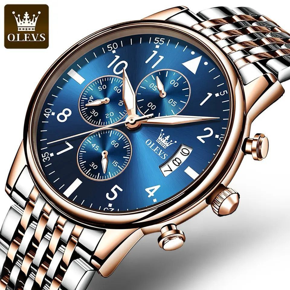 Olevs Multifunction Stainless Steel Waterproof Men's Watch