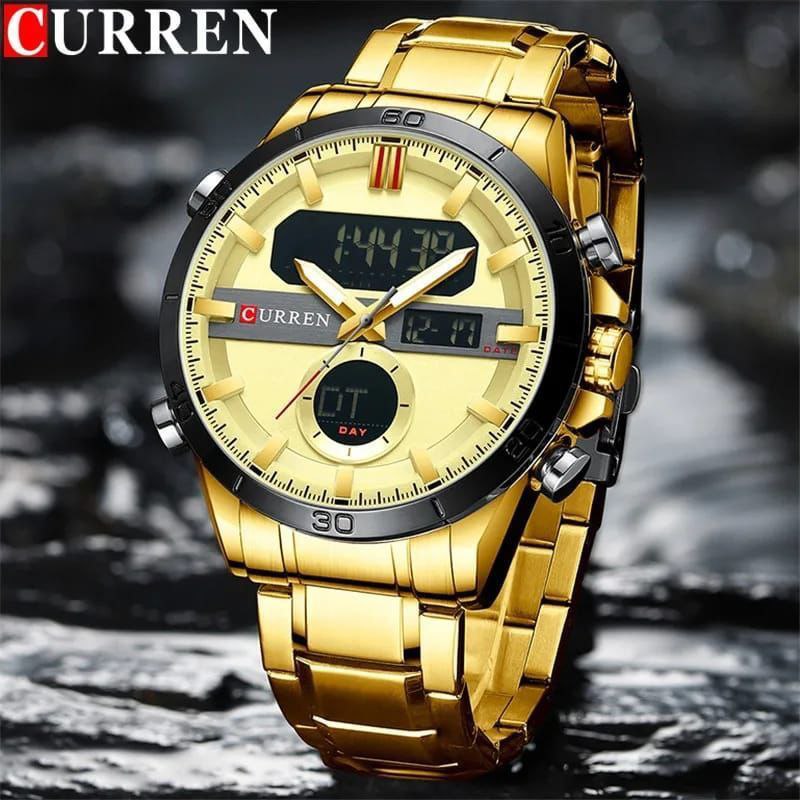 Curren Men's Analogue Digital LED Stainless Steel Wrist Watch