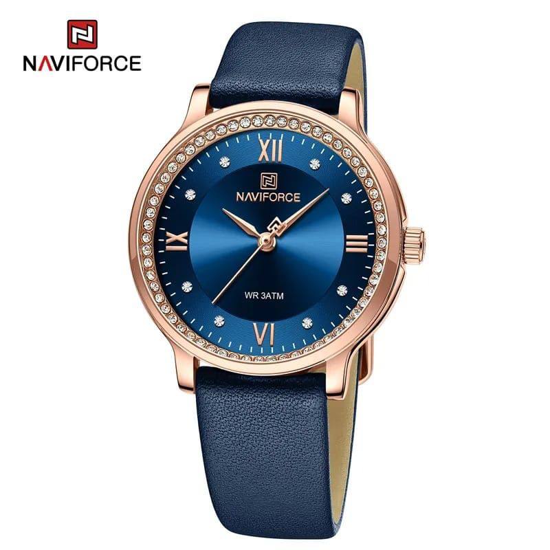 Naviforce Women's Analogue Quartz Watch with Leather Strap