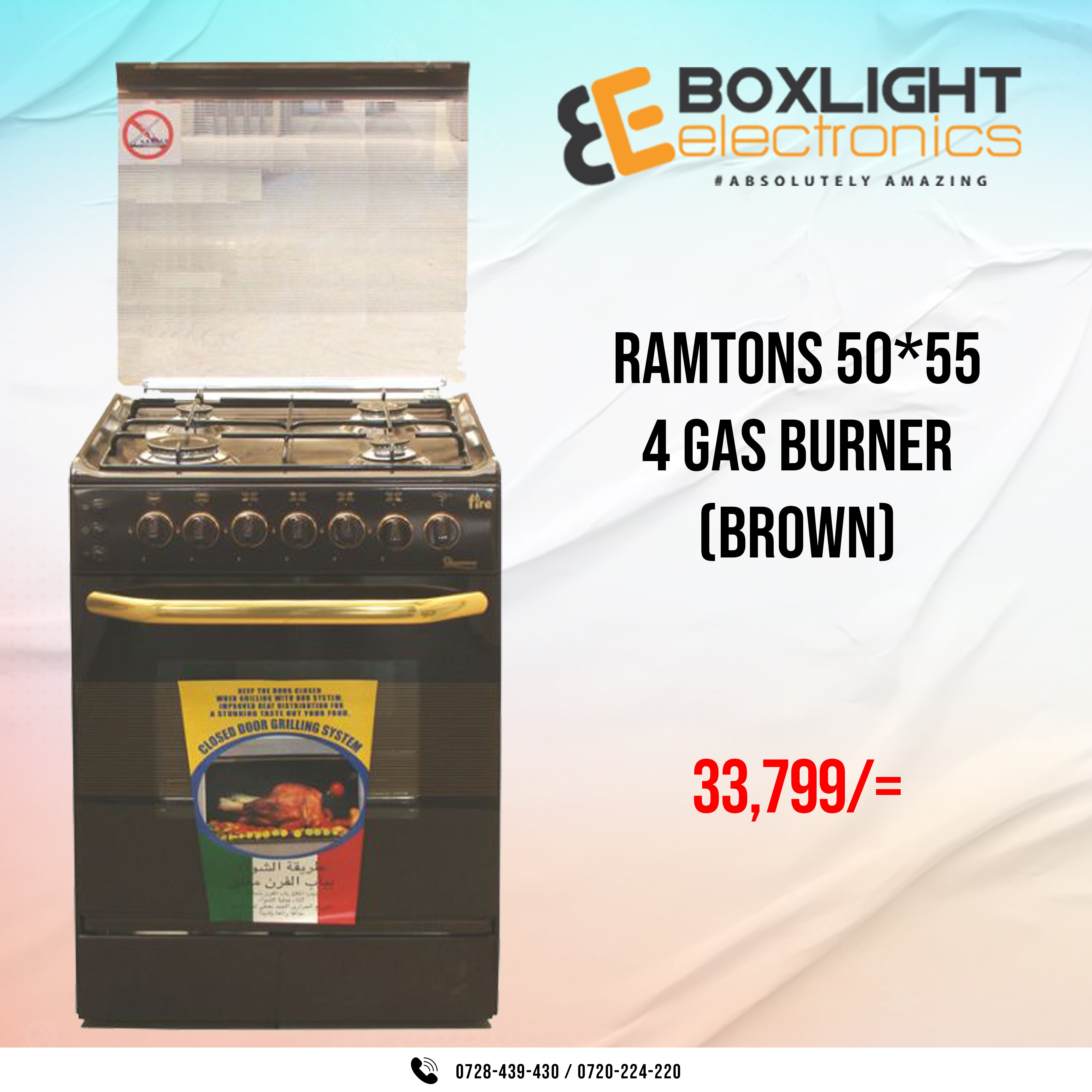 Ramtons 4 GAS 55X55 BROWN COOKER - EB/302