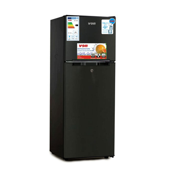 VON VART-18DMS Double Door Fridge 138L - Stainless Steel