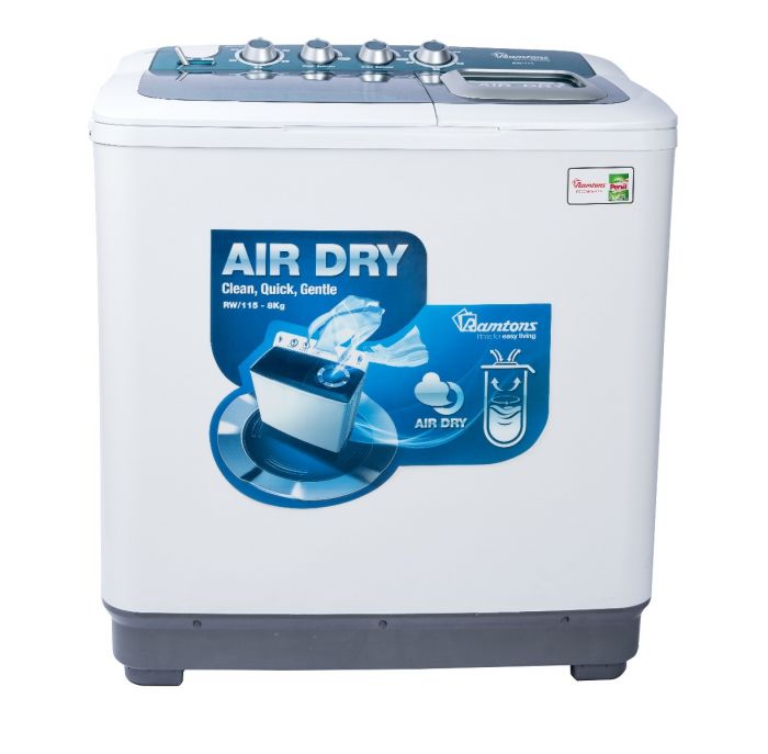 Ramtons TWIN TUB SEMI AUTOMATIC 8KG WASHER- RW/115